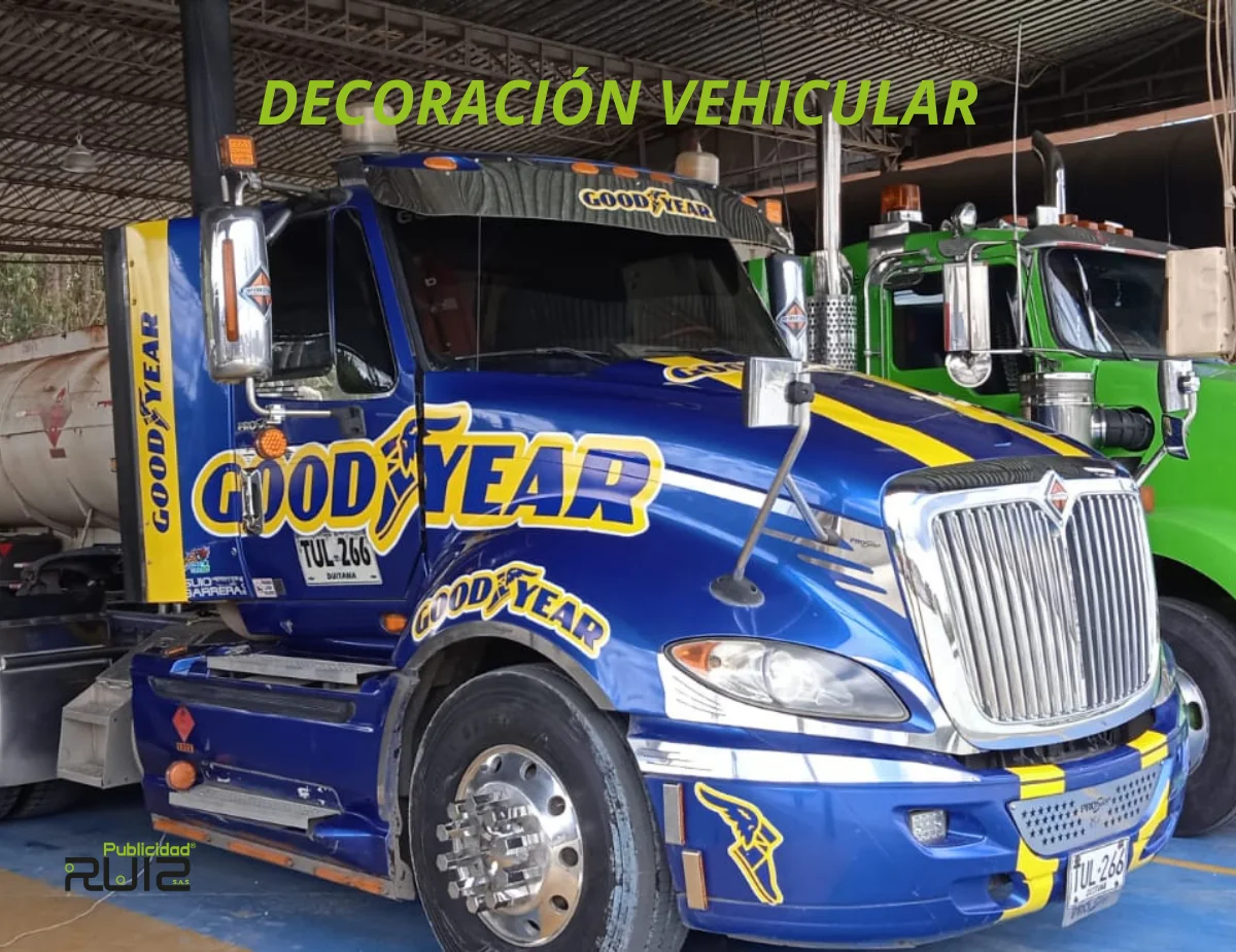 Branding Vehicular - Mula azul Goodyear